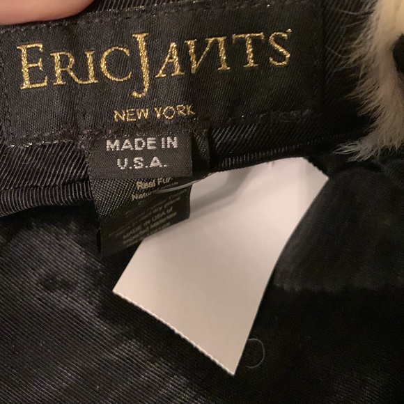 ERIC JAVITS PERSIAN CAP IN OFF WHITE ITALIAN LAMB FUR WITH LOGO BUCKLE PACKABLE - Picture 13 of 15